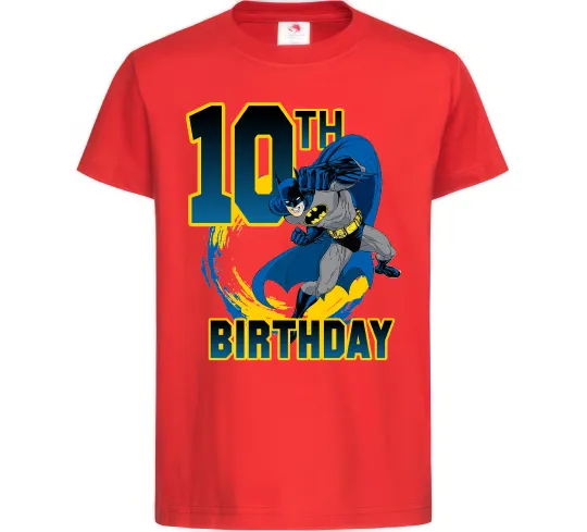 Детская футболка Batman Birthday 10 Красный фото