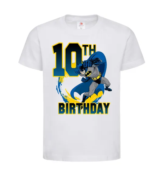 Дитяча футболка Batman Birthday 10 Білий фото