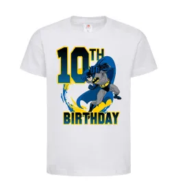 Дитяча футболка Batman Birthday 10 Білий фото