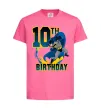 Дитяча футболка Batman Birthday 10 Яскраво-рожевий фото