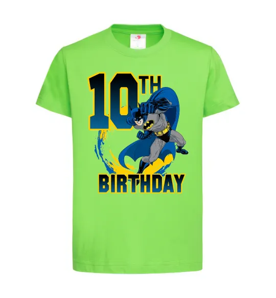 Дитяча футболка Batman Birthday 10 Лаймовий фото