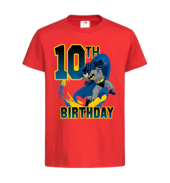 Дитяча футболка Batman Birthday 10 Червоний фото