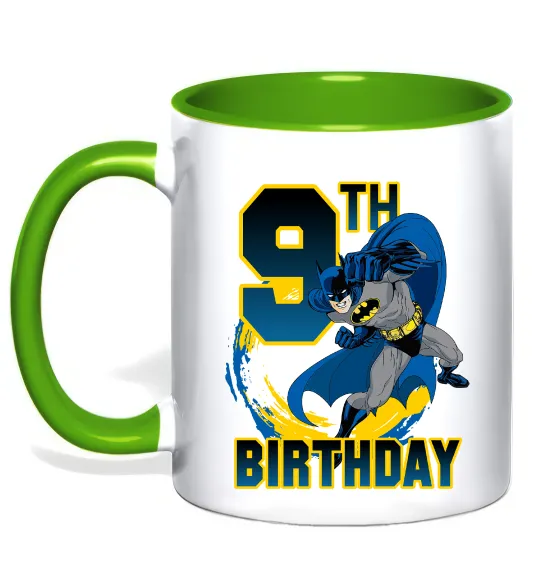 Чашка с цветной ручкой Batman birthday 9 Лаймовый фото