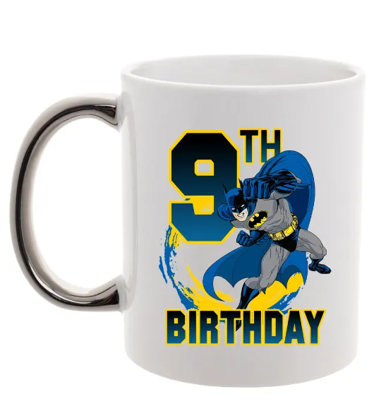 Чашка с цветной ручкой Batman birthday 9 Серебро фото