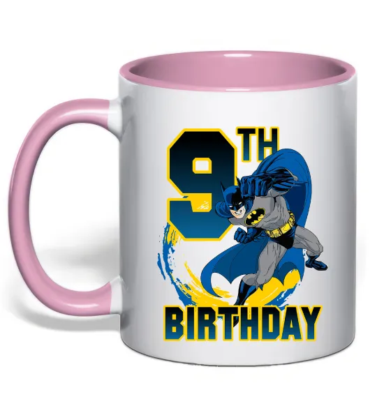 Чашка с цветной ручкой Batman birthday 9 Нежно розовый фото