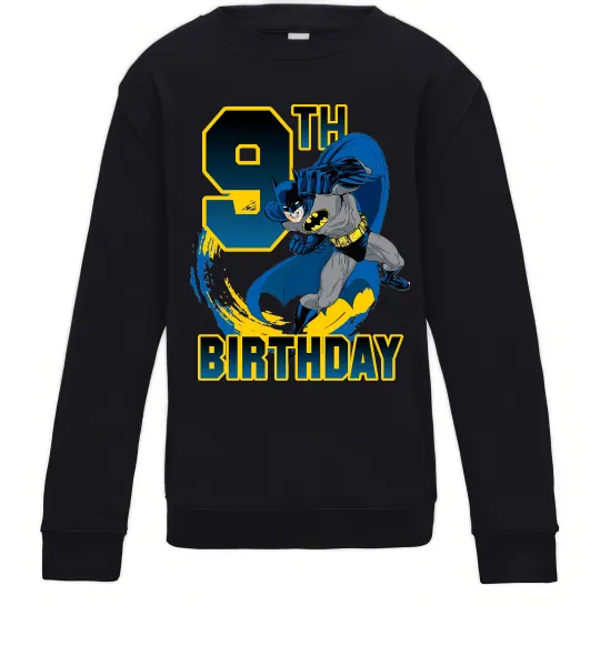 Детский Свитшот Batman birthday 9 Черный фото