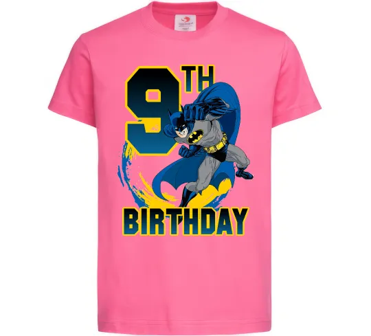 Детская футболка Batman birthday 9 Ярко-розовый фото