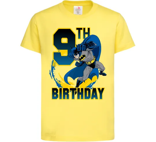 Детская футболка Batman birthday 9 Лимонный фото