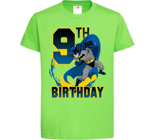Детская футболка Batman birthday 9 Лаймовый фото