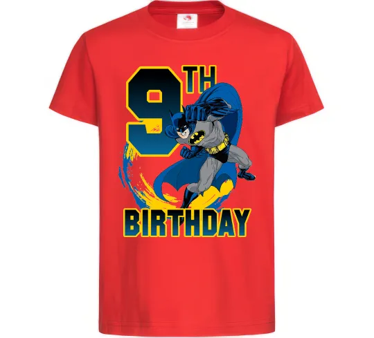 Детская футболка Batman birthday 9 Красный фото