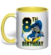 Чашка с цветной ручкой Batman birthday 8 Лимонный фото