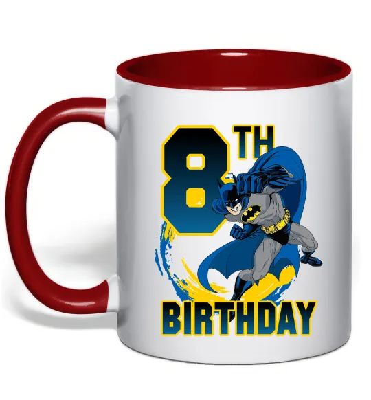 Чашка с цветной ручкой Batman birthday 8 Красный фото