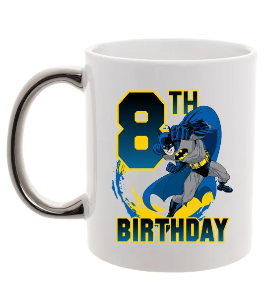 Чашка с цветной ручкой Batman birthday 8 Серебро фото