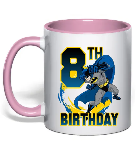 Чашка с цветной ручкой Batman birthday 8 Нежно розовый фото