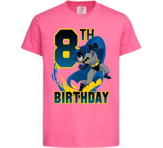 Детская футболка Batman birthday 8 Ярко-розовый фото