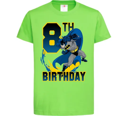 Детская футболка Batman birthday 8 Лаймовый фото