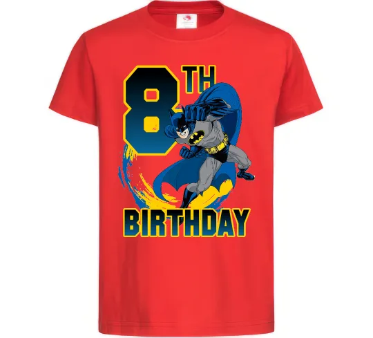 Детская футболка Batman birthday 8 Красный фото