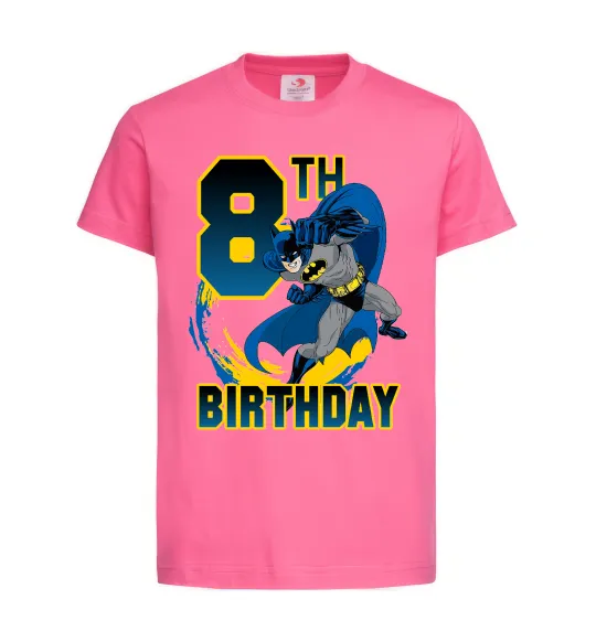 Детская футболка Batman birthday 8 Ярко-розовый фото