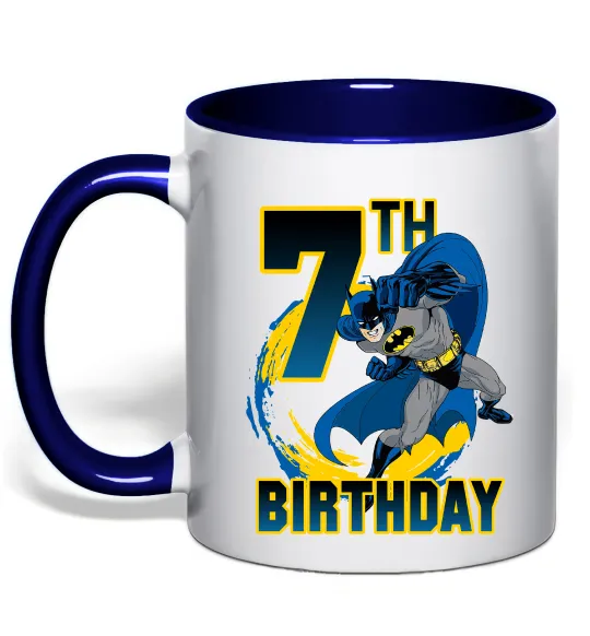 Чашка с цветной ручкой Batman Birthday 7 Глубокий темно-синий фото