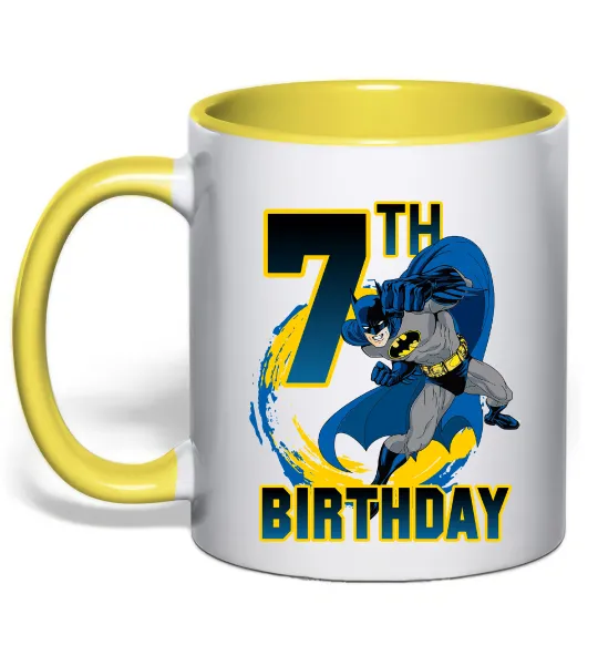 Чашка с цветной ручкой Batman Birthday 7 Лимонный фото