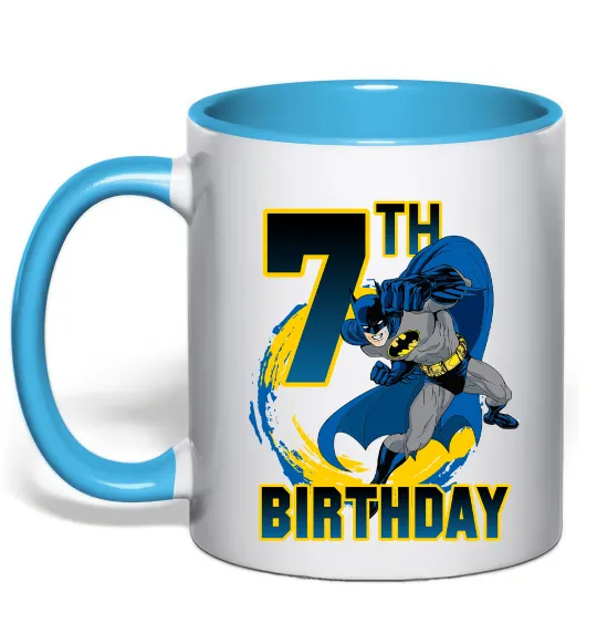 Чашка с цветной ручкой Batman Birthday 7 Голубой фото