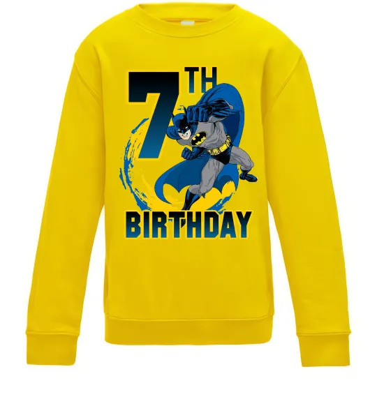 Детский Свитшот Batman Birthday 7 Солнечно желтый фото