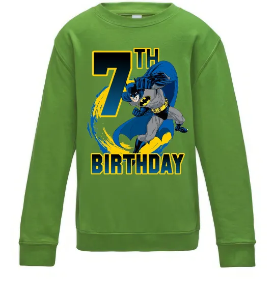 Детский Свитшот Batman Birthday 7 Лаймовый фото