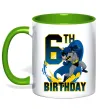 Чашка с цветной ручкой Batman birthday 6 Лаймовый фото