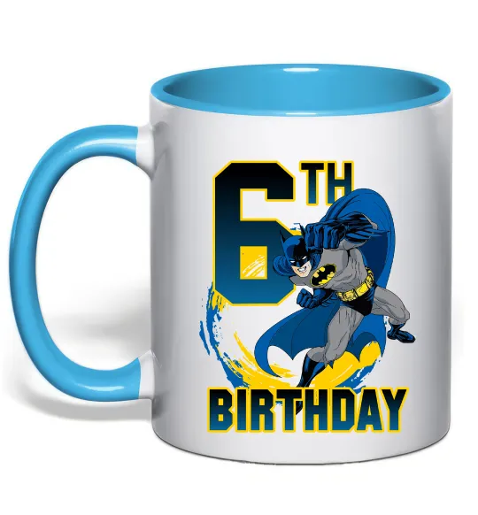 Чашка с цветной ручкой Batman birthday 6 Голубой фото