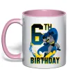 Чашка с цветной ручкой Batman birthday 6 Нежно розовый фото