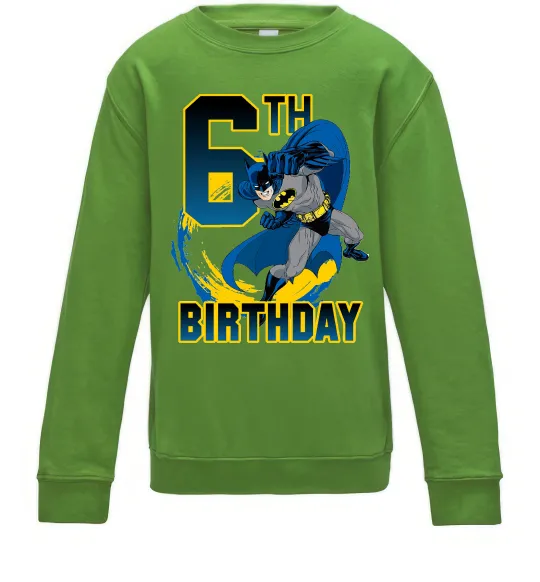 Детский Свитшот Batman birthday 6 Лаймовый фото