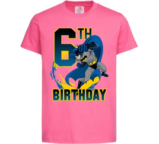 Детская футболка Batman birthday 6 Ярко-розовый фото