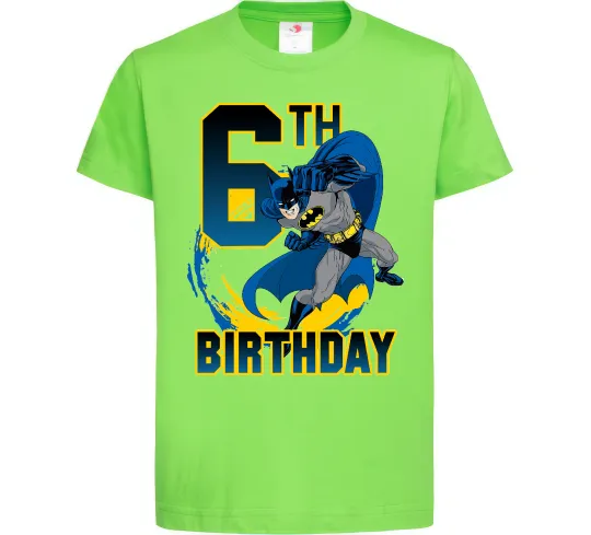 Детская футболка Batman birthday 6 Лаймовый фото