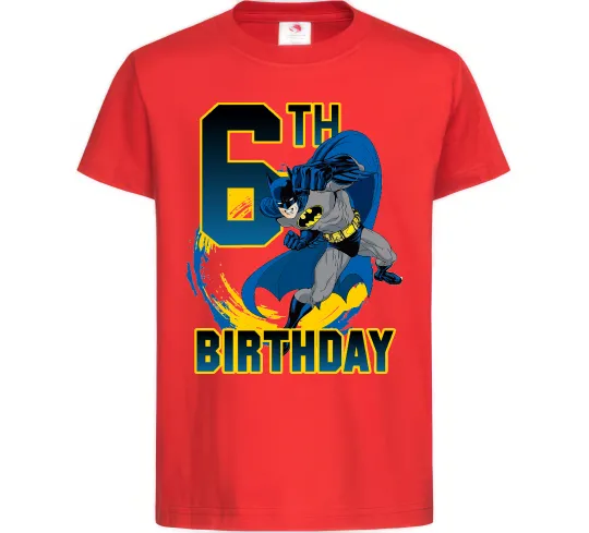 Детская футболка Batman birthday 6 Красный фото
