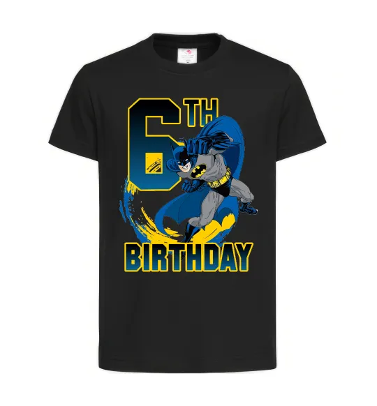 Дитяча футболка Batman birthday 6 Чорний фото