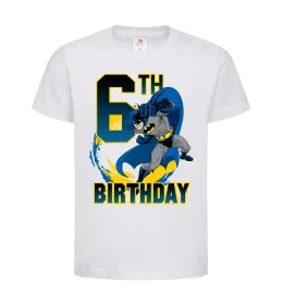 Дитяча футболка Batman birthday 6 Білий фото