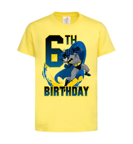 Дитяча футболка Batman birthday 6 Лимонний фото