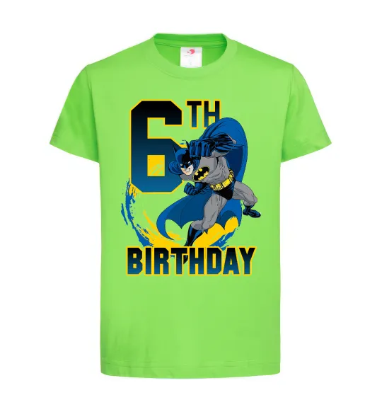 Дитяча футболка Batman birthday 6 Лаймовий фото