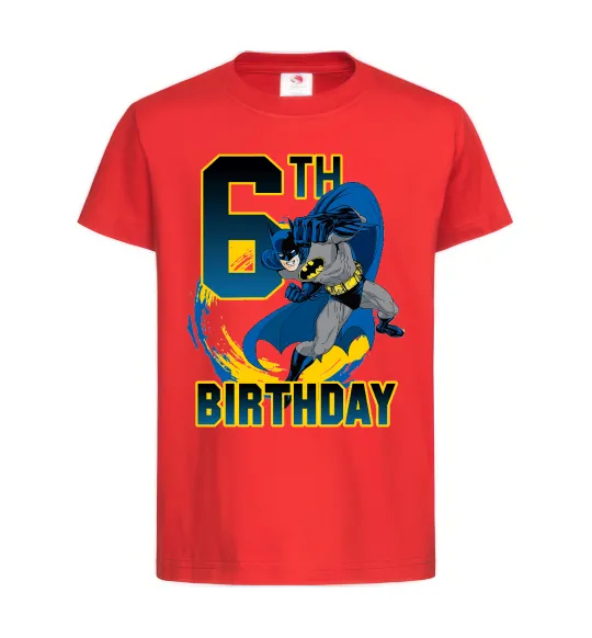 Дитяча футболка Batman birthday 6 Червоний фото