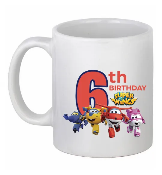 Чашка керамическая Super wings birthday 6 Белый фото