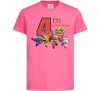 Детская футболка Super wings birthday 4 Ярко-розовый фото