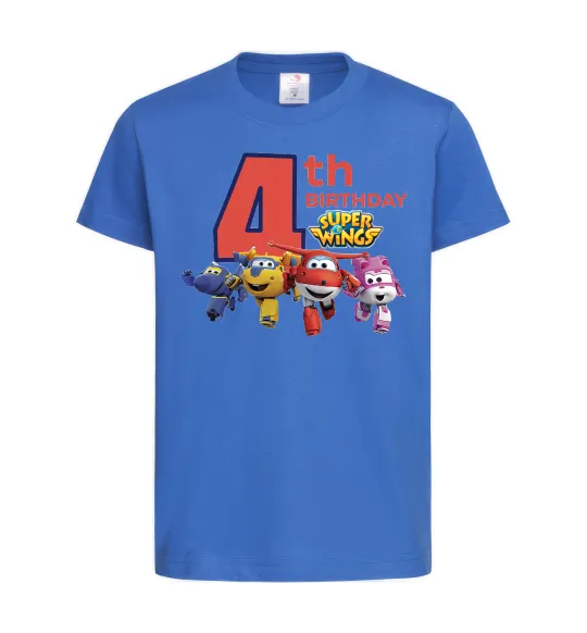Дитяча футболка Super wings birthday 4 Яскраво-синій фото