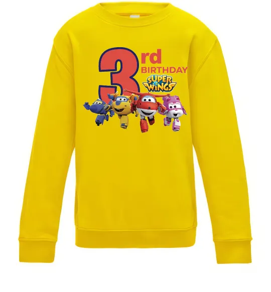 Дитячий світшот Super wings birthday 3 Сонячно жовтий фото