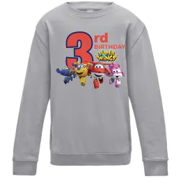 Дитячий світшот Birthday Shark three three three Сонячно жовтий фото