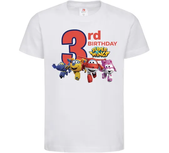 Детская футболка Super wings birthday 3 Белый фото
