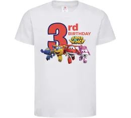 Детская футболка Super wings birthday 3 Белый фото