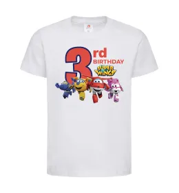 Детская футболка Super wings birthday 3 Белый фото