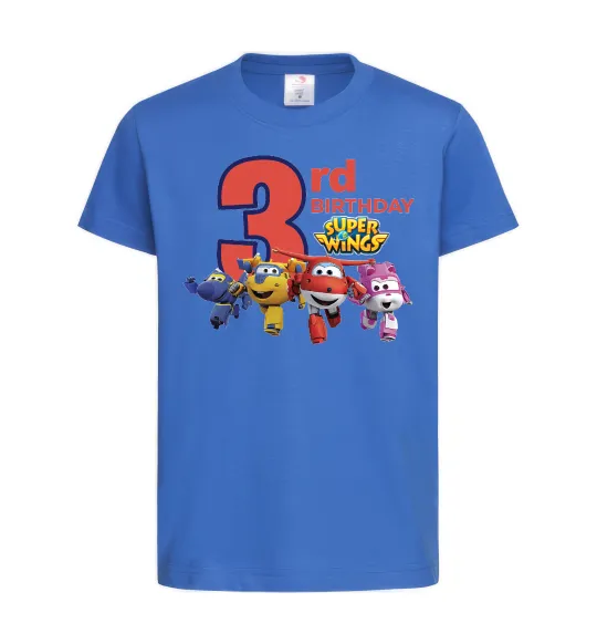 Детская футболка Super wings birthday 3 Ярко-синий фото