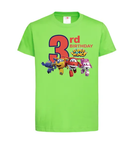 Детская футболка Super wings birthday 3 Лаймовый фото