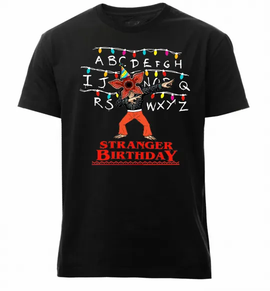 Чоловіча преміум футболка Stranger birthday Чорний фото